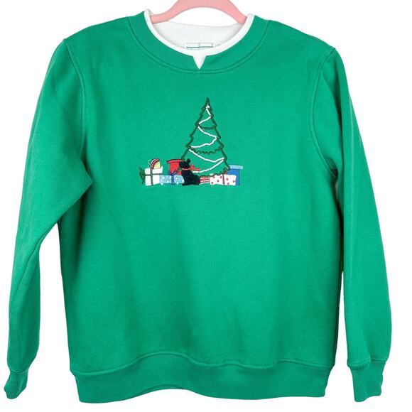 Vintage Christmas Sweater with Puppy Ugly Christmas Sweater Holiday Sweater - Picture 1 of 4